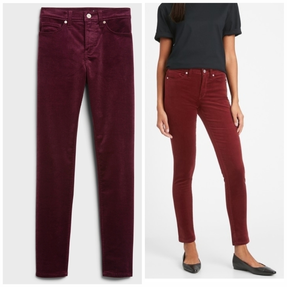 Banana Republic Skinny Corduroy Burgundy Size 28 Waist